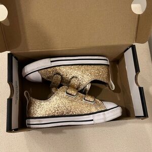Converse Kids Gold Glitter Sneakers